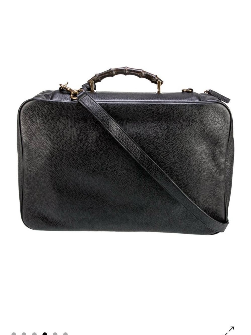 Gucci Black Leather Bag with Bamboo Top Handle - Picture 4 of 6